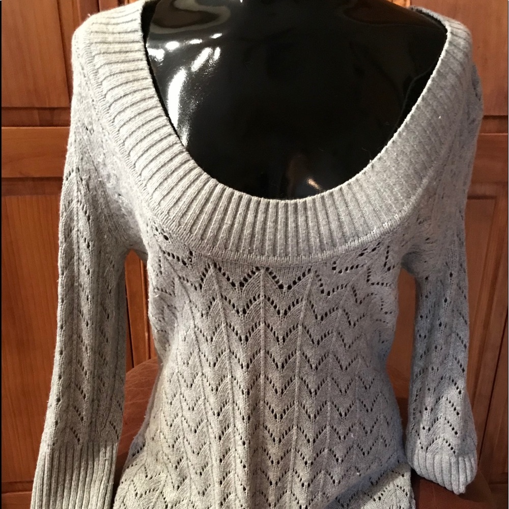 Express gray, long ladies sweater